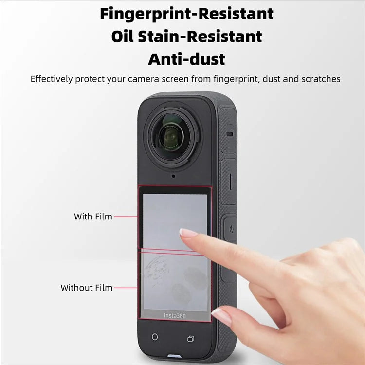 SUNNYLIFE IST-BHM799 2 Sets Curved Tempered Glass Film for Insta360 X4 Camera Screen Protector