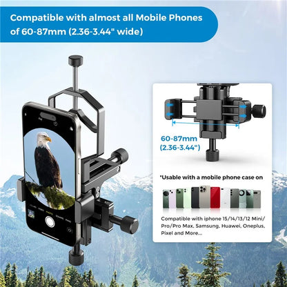 APEXEL APL-F003 Universal Digiscoping Adapter Phone Telescope 3-Axis Metal Holder Mount Eyepiece Connector