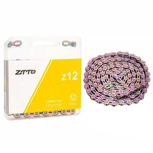 ZTTO Z12 MTB Road Bike Carbon Steel 12 Speed Chain 126 Links for Bicycle / Half-Hollow