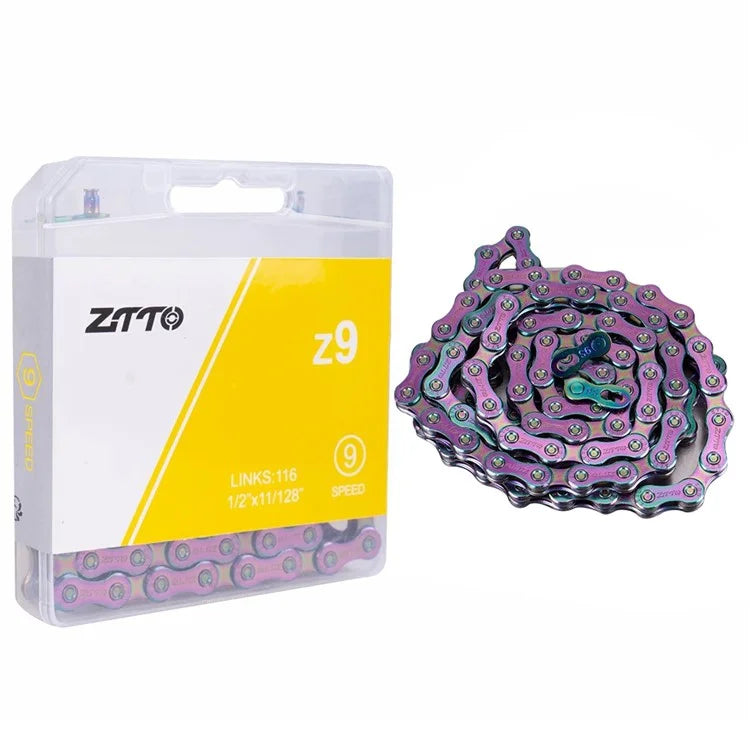 ZTTO Z09 Mountain Road Bike Chain 9-Speed 116 Links Carbon Steel Bicycle Chain