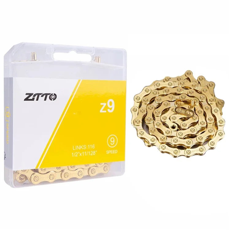 ZTTO Z09 Mountain Road Bike Chain 9-Speed 116 Links Carbon Steel Bicycle Chain