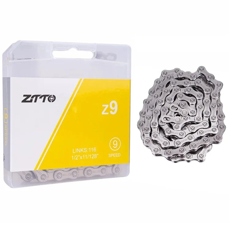 ZTTO Z09 Mountain Road Bike Chain 9-Speed 116 Links Carbon Steel Bicycle Chain