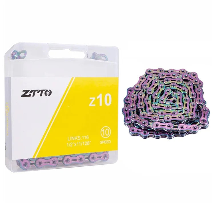 ZTTO Z10 MTB Road Folding Bike Chain 10-Speed 116 Links Carbon Steel Bicycle Chain Fully Hollow