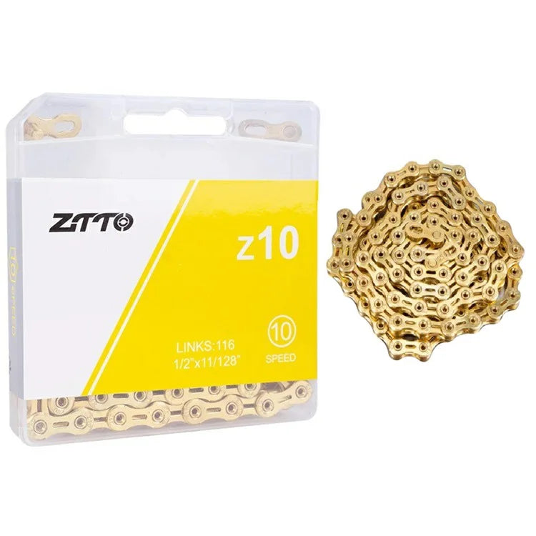 ZTTO Z10 MTB Road Folding Bike Chain 10-Speed 116 Links Carbon Steel Bicycle Chain Fully Hollow