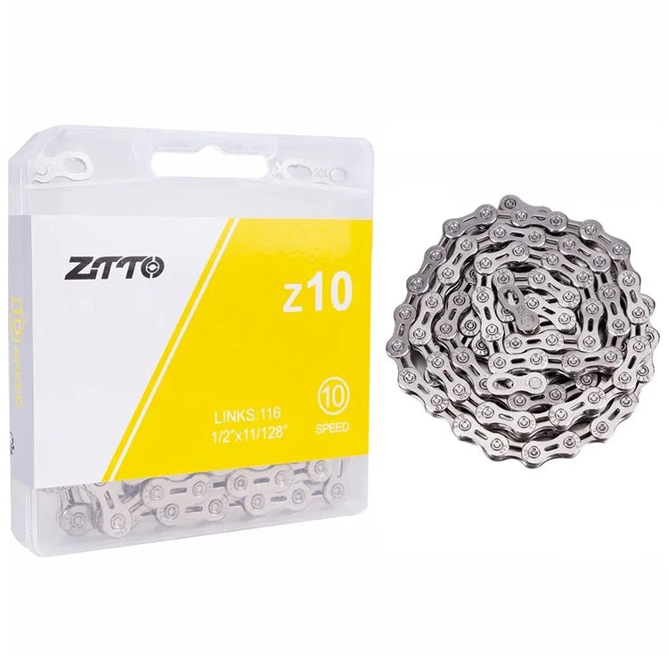 ZTTO Z10 MTB Road Folding Bike Chain 10-Speed 116 Links Carbon Steel Bicycle Chain Semi-hollow