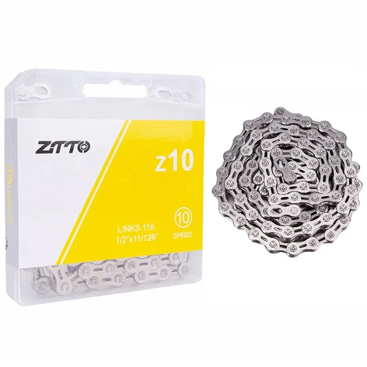 ZTTO Z10 MTB Road Folding Bike Chain 10-Speed 116 Links Carbon Steel Bicycle Chain Semi-hollow