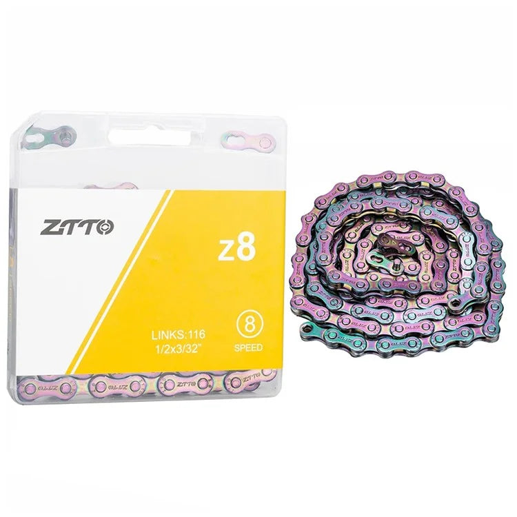 ZTTO z8 Carbon Steel Bicycle Chain 8-Speed 116 Links Mountain Road Bike Chain