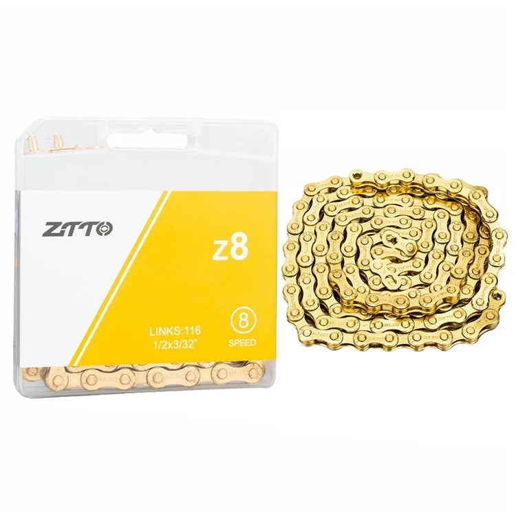 ZTTO z8 Carbon Steel Bicycle Chain 8-Speed 116 Links Mountain Road Bike Chain