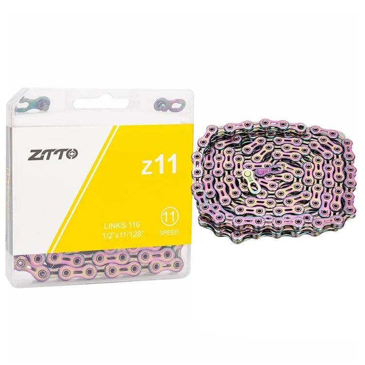 ZTTO Z11 Carbon Steel MTB Road Bike Chain 11-Speed 116 Links Bicycle Chain Fully Hollow