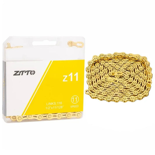 ZTTO Z11 Carbon Steel MTB Road Bike Chain 11-Speed 116 Links Bicycle Chain Semi-hollow