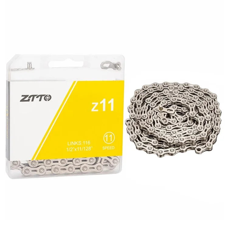 ZTTO Z11 Carbon Steel MTB Road Bike Chain 11-Speed 116 Links Bicycle Chain Semi-hollow