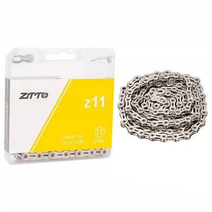 ZTTO Z11 Carbon Steel MTB Road Bike Chain 11-Speed 116 Links Bicycle Chain Fully Hollow