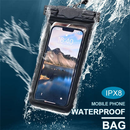 TTEOOBL IPX8 Waterproof Phone Case 20m Underwater PVC+ABS Transparent Phone Cover