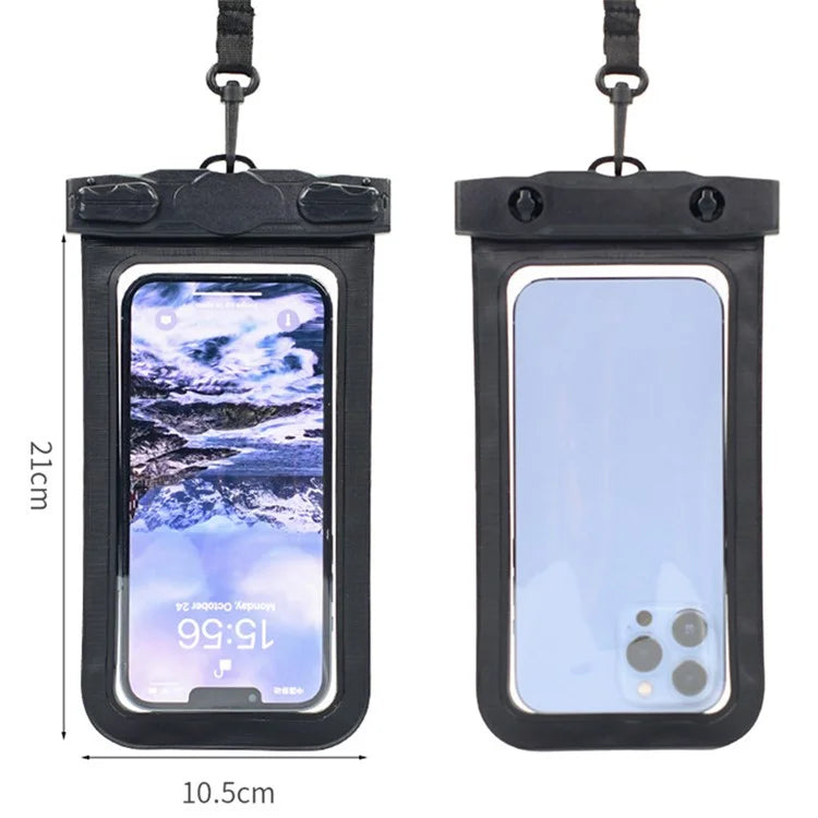 TTEOOBL IPX8 Waterproof Phone Case 20m Underwater PVC+ABS Transparent Phone Cover