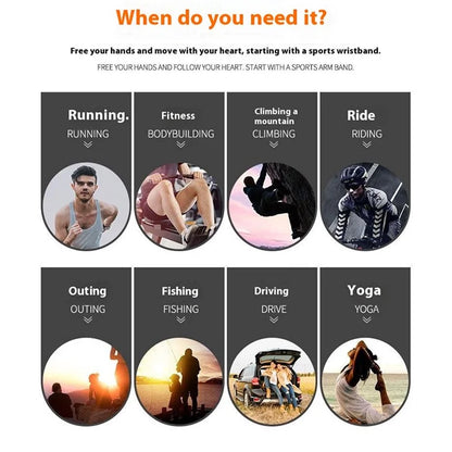 12x10cm Wristband Phone Holder 360-Degree Rotatable Forearm Wrist Storage Bag