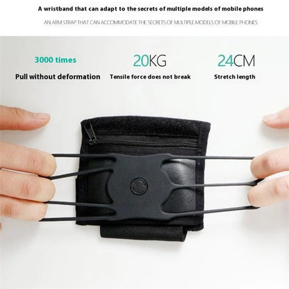 12x10cm Wristband Phone Holder 360-Degree Rotatable Forearm Wrist Storage Bag