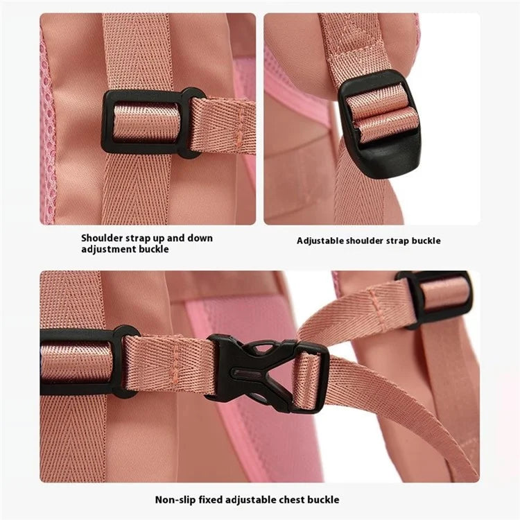 Tennis Badminton Sports Bag Racket Storage Nylon Backpack with Shoe Compartment, 31x19x46cm - Pink