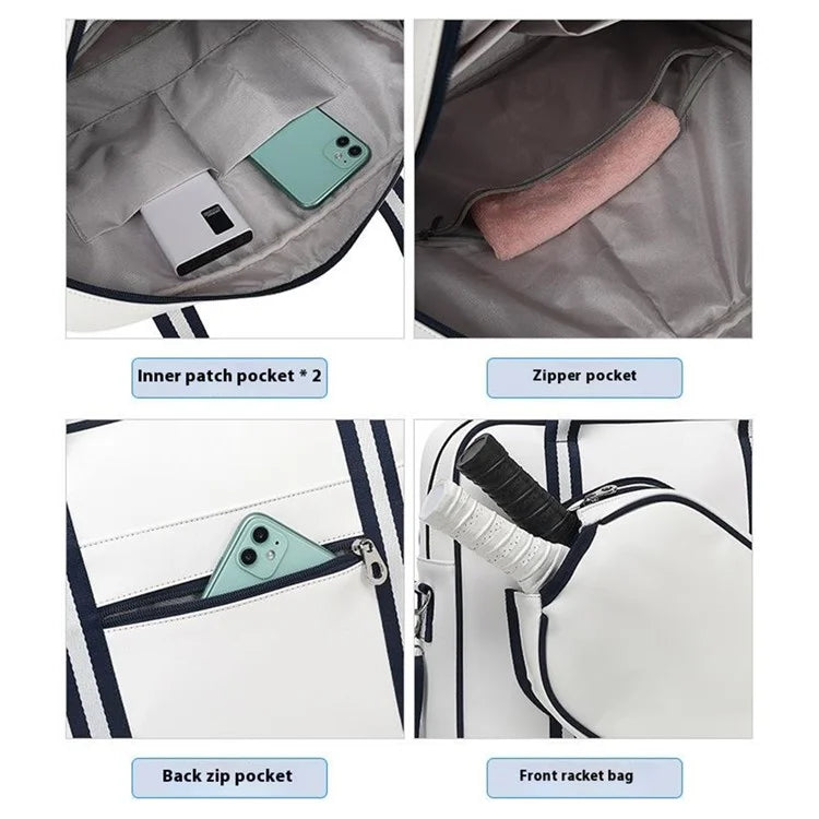 5625 PU Leather Racket Storage Bag Handbag Gym Bag Crossbody Shoulder Bag