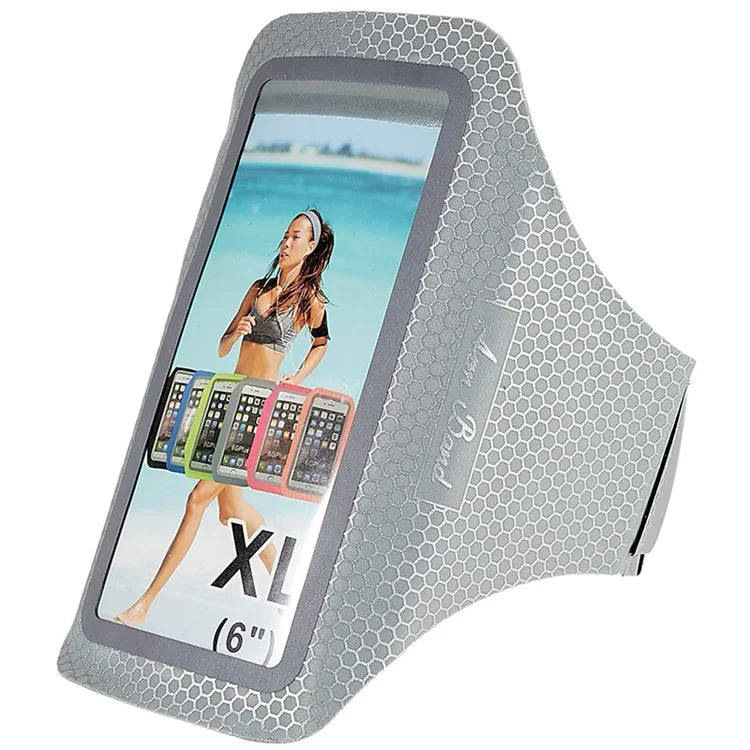 Honeycomb Pattern Outdoor Running Arm Bag Ultra-thin Sports 6-inch Phone Touch Screen Armband Storage Bag