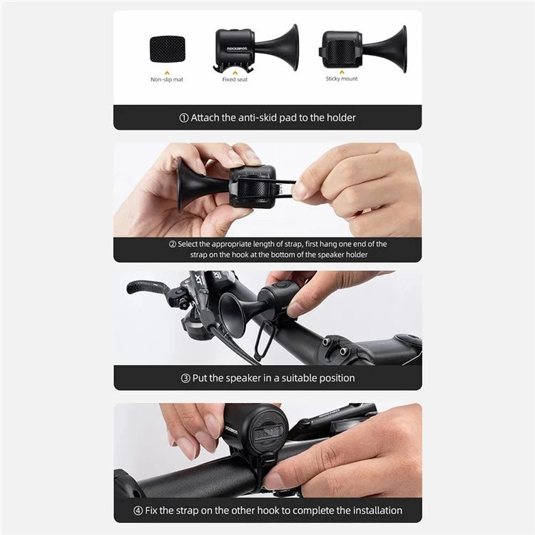 ROCKBROS EH-2 Electric Bike Horn ABS+PC High Decibel Bicycle Cycling Warning Bell