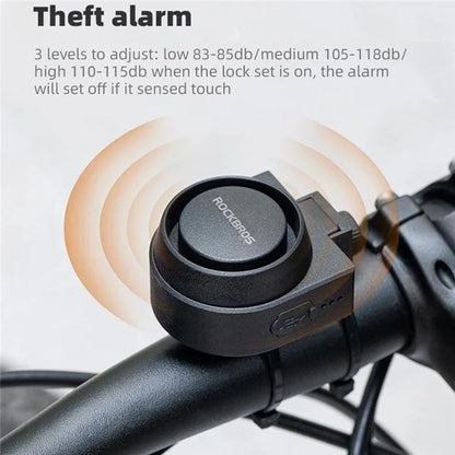 ROCKBROS Anti Theft Bicycle Bell IPX5 Waterproof Wireless Remote Control Electric Horn