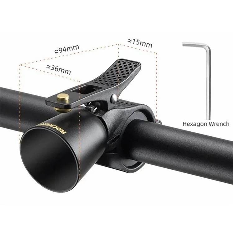 ROCKBROS 2022-1B Copper Alloy Bike Bell Bicycle Handlebar Mount Loud Metal Warning Horn