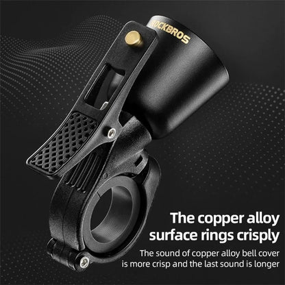 ROCKBROS 2022-1B Copper Alloy Bike Bell Bicycle Handlebar Mount Loud Metal Warning Horn