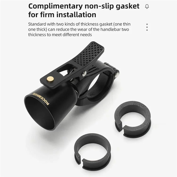 ROCKBROS 2022-1B Copper Alloy Bike Bell Bicycle Handlebar Mount Loud Metal Warning Horn