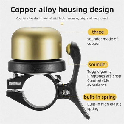 ROCKBROS BT-1 Copper Alloy Bike Bell Crisp Sound Bicycle Cycling Warning Horn