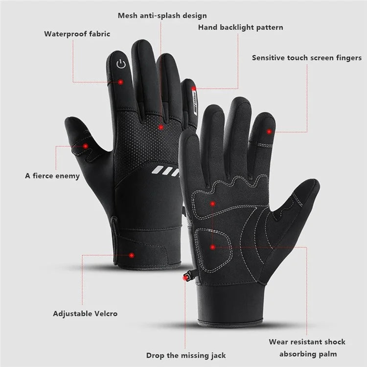 VILICO A0094 1 Pair Winter Warm Gloves Cycling Skiing Touch Screen Full Finger Gloves