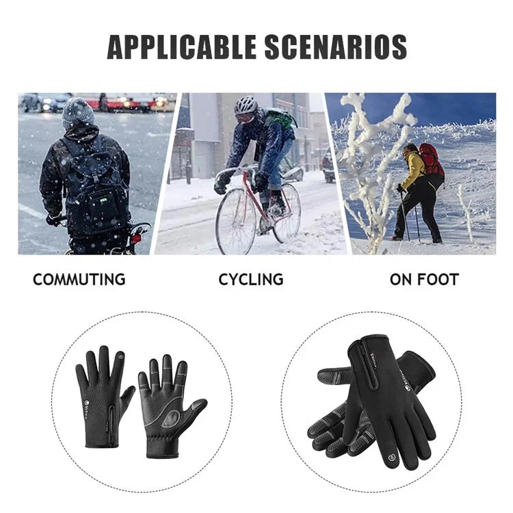 VILICO A0090 1 Pair Winter Warm Gloves Outdoor Cycling Windproof Touch Screen Full Finger Gloves