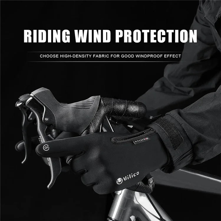 VILICO A0090 1 Pair Winter Warm Gloves Outdoor Cycling Windproof Touch Screen Full Finger Gloves