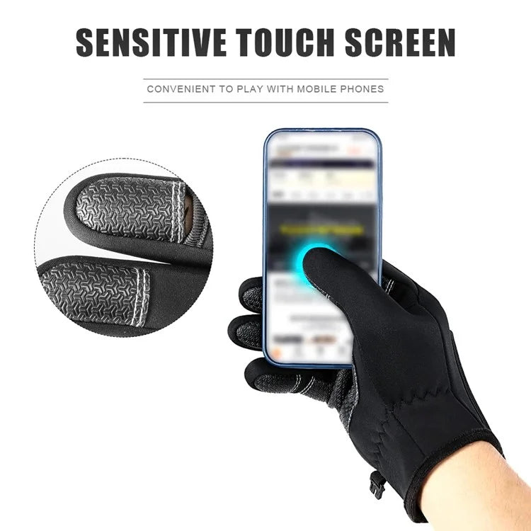 VILICO A0090 1 Pair Winter Warm Gloves Outdoor Cycling Windproof Touch Screen Full Finger Gloves