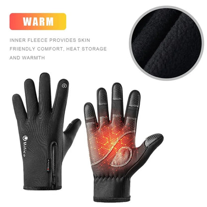 VILICO A0090 1 Pair Winter Warm Gloves Outdoor Cycling Windproof Touch Screen Full Finger Gloves