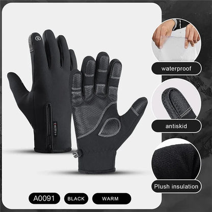 VILICO A0091 1 Pair Winter Warm Gloves Waterproof Windproof Touch Screen Full Finger Gloves