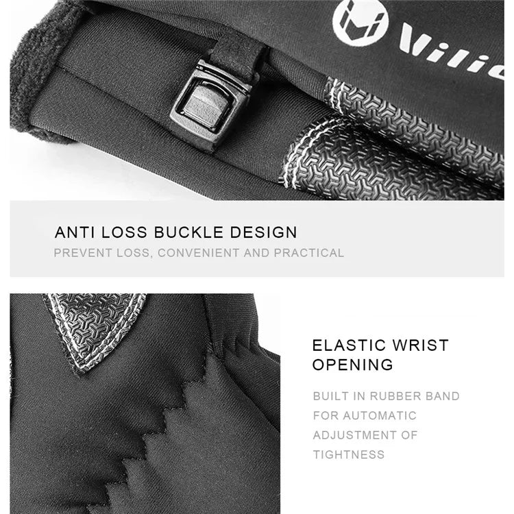 VILICO A0091 1 Pair Winter Warm Gloves Waterproof Windproof Touch Screen Full Finger Gloves