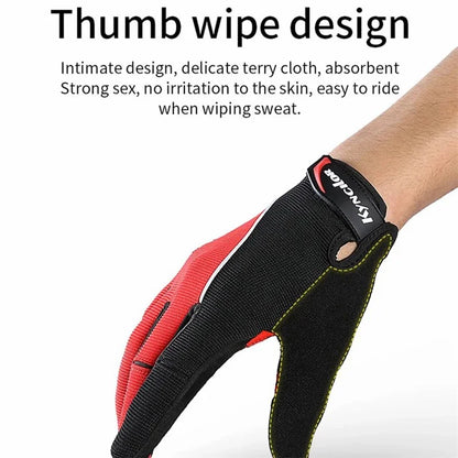 KYNCILOR A0038 Breathable Cycling Gloves Anti-Shock Outdoor Mountain Bike Full Finger Touch Screen Gloves