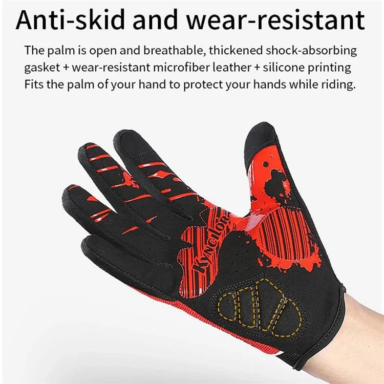 KYNCILOR A0038 Breathable Cycling Gloves Anti-Shock Outdoor Mountain Bike Full Finger Touch Screen Gloves