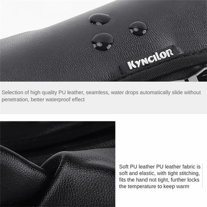 KYNCILOR A0032 1 Pair PU Leather Gloves Thermal Velvet Lining Touch Screen Function Hand Gloves Protector