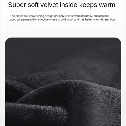 KYNCILOR A0032 1 Pair PU Leather Gloves Thermal Velvet Lining Touch Screen Function Hand Gloves Protector