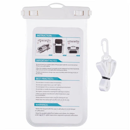 Waterproof Phone Pouch Case Holder for Under 6.5-inches Phone Underwater Clear Cellphone Dry Bag