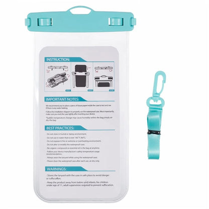 Waterproof Phone Pouch Case Holder for Under 6.5-inches Phone Underwater Clear Cellphone Dry Bag
