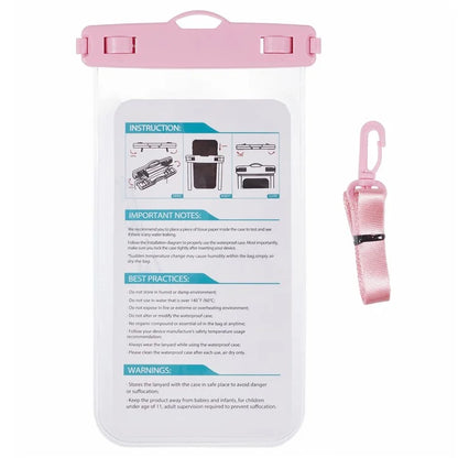 Waterproof Phone Pouch Case Holder for Under 6.5-inches Phone Underwater Clear Cellphone Dry Bag