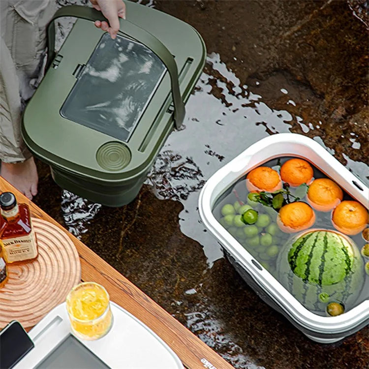 AOTU Multi-Function Outdoor Picnic Basket with Collapsible Table Water Basket