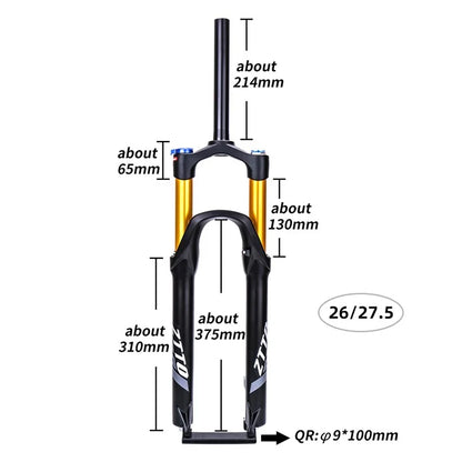 ZTTO ZT-01 Mountain Bike Front Fork Alloy Air Pressure Shock Absorption Front Fork