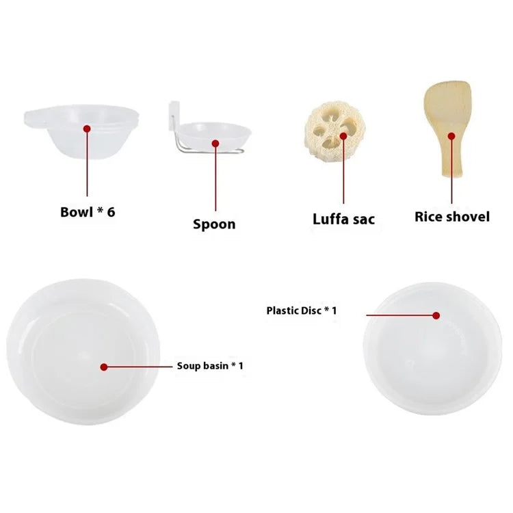 HALIN DS-700 Outdoor Camping Pot Set 5-6 People Frying Pan Kettle Hanging Pot Plastic Bowl Kit (BPA-Free, No FDA Certified)