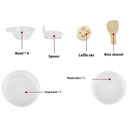 HALIN DS-700 Outdoor Camping Pot Set 5-6 People Frying Pan Kettle Hanging Pot Plastic Bowl Kit (BPA-Free, No FDA Certified)