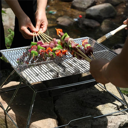 HALIN Stainless Steel Charcoal Grill Detachable BBQ Grill Tools for Outdoor Camping Hiking Picnics (BPA-Free, No FDA Certified)
