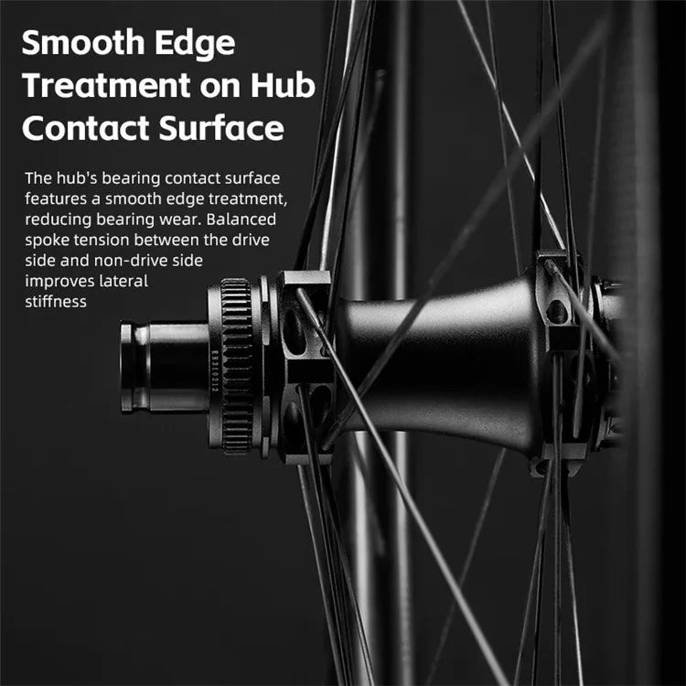 ROCKBROS 41210087 1 Pair Road Bike Wheels 50mm Depth T700 Carbon Fiber Cycling Wheelset