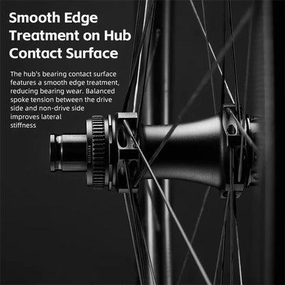 ROCKBROS 41210087 1 Pair Road Bike Wheels 50mm Depth T700 Carbon Fiber Cycling Wheelset
